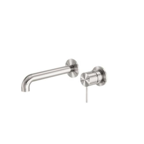 Mecca Wall Basin/Bath Mixer Separate Back Plate - Nero 160mm Brushed Nickel