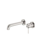 Mecca Wall Basin/Bath Mixer Separate Back Plate - Nero 160mm Brushed Nickel