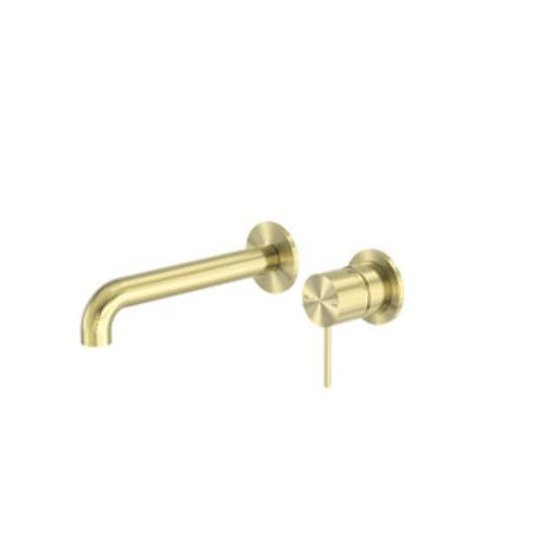 Mecca Wall Basin/Bath Mixer Separate Back Plate - Nero 230mm Brushed Gold