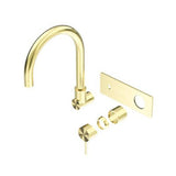 Mecca Wall Basin/Bath Mixer Swivel Spout Trim Kit Brushed Gold - Nero