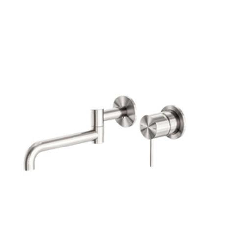 Mecca Wall Basin/Bath Mixer Swivel Spout - Nero 225mm Brushed Nickel