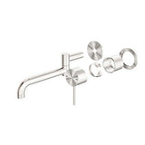 Mecca Wall Basin/Bath Mixer Swivel Spout - Nero 225mm Trim Kit Brushed Nickel