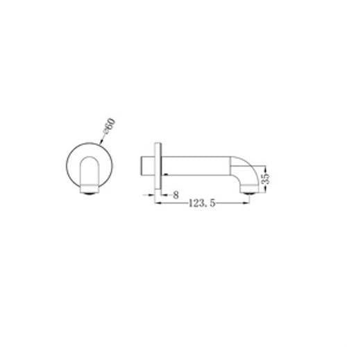 Mecca Basin/Bath Spout - Nero 120mm Matte White
