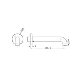 Mecca Basin/Bath Spout - Nero 185mm Matte Black