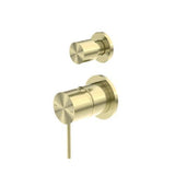Mecca Shower Mixer With Diverter Separate Back Plate Brushed Gold - Nero