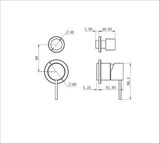 Mecca Shower Mixer With Diverter Separate Back Plate Trim Kit Brushed Gold