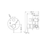 Mecca Shower Mixer With Diverter Chrome - Nero