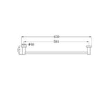 Mecca Single Towel Rail - Nero 600mm Chrome