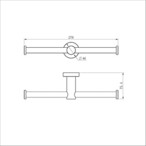 Mecca Double Toilet Roll Holder Chrome - Nero