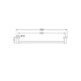 Mecca Single Towel Rail - Nero 800mm Matte White
