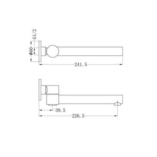 Dolce Wall Mounted Swivel Bath Spout Brushed Gold - Nero