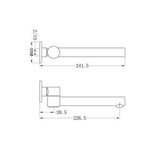 Dolce Wall Mounted Swivel Bath Spout Brushed Gold - Nero
