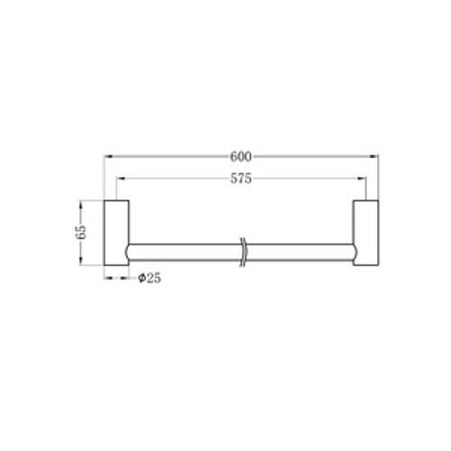 Mecca New Single Towel Rail - Nero 600mm Matte Black