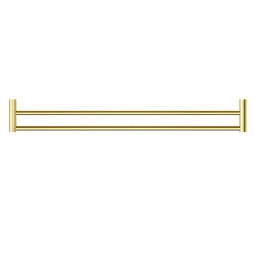 Mecca New Double Towel Rail - Nero 800mm Brushed Gold