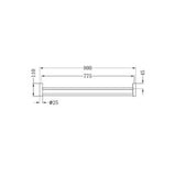 Mecca New Double Towel Rail - Nero 800mm Brushed Gold