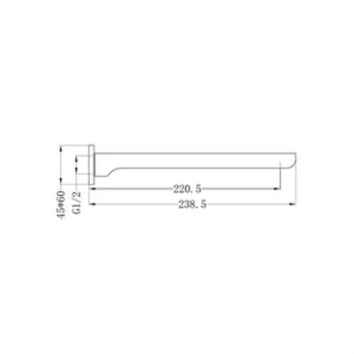Celia Fixed Bath Spout Chrome - Nero