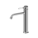 York Tall Basin Mixer Chrome With White Porcelain Lever - Nero