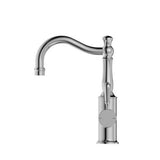 York Basin Mixer Hook Spout Chrome With Metal Lever - Nero