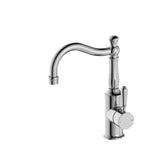 York Basin Mixer Hook Spout Chrome With Metal Lever - Nero