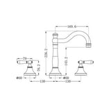 York Basin Tap Set Chrome With Metal Lever - Nero