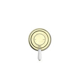 York Shower Mixer With White Porcelain Lever Aged Brass - Nero