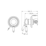 York Shower Mixer With Metal Lever Aged Brass - Nero