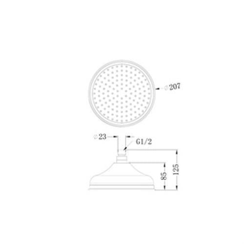 York 200mm Shower Head Chrome - Nero