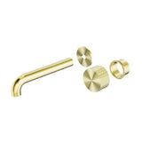 Opal Progressive Wall Basin Set - Nero 120mm Trim Kit Brushed Gold