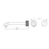 Opal Progressive Wall Basin Set - Nero 260mm Trim Kit Brushed Nickel