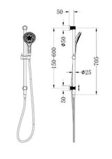 Opal Shower Rail With Air Shower II Brushed Bronze - Nero