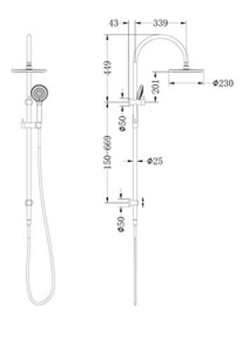 Mecca Twin Shower With Air Shower Matte Black - Nero