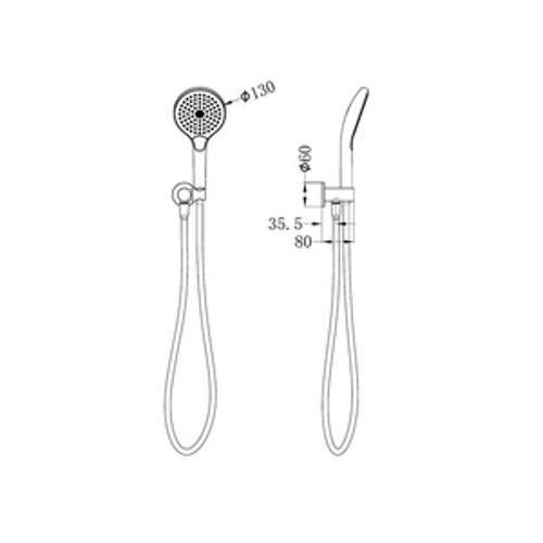Mecca Shower On Bracket With Air Shower II Brushed Nickel - Nero