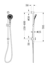 Mecca Shower Rail With Air Shower II Matte White - Nero