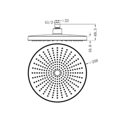 Opal Shower Head Brushed Nickel - Nero