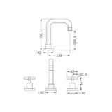 X Plus Basin Tap Set Brushed Gold - Nero