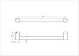 Mecca Care 25mm Grab Rail 450mm Matte Black - Nero