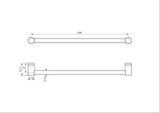 Mecca Care 25mm Grab Rail 600mm Brushed Gold - Nero
