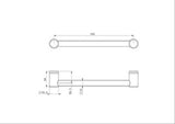 Mecca Care 32mm Grab Rail 450mm Gun Metal - Nero