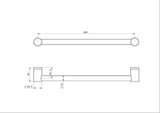 Mecca Care 32mm Grab Rail 600mm Chrome - Nero