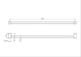 Mecca Care 32mm Grab Rail 1200mm Brushed Nickel - Nero
