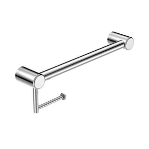 Mecca Care 32mm Grab Rail With Toilet Roll Holder 450mm Chrome - Nero