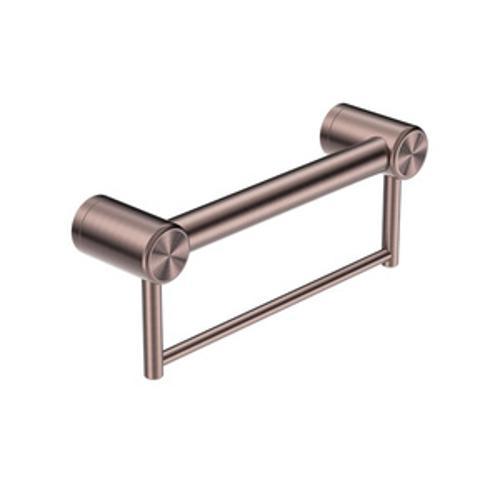 Mecca Care 32mm Grab Rail With Towel Holder 300mm Brushed Bronze - Nero