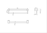 Mecca Care 32mm Grab Rail With Towel Holder 600mm Brushed Bronze - Nero