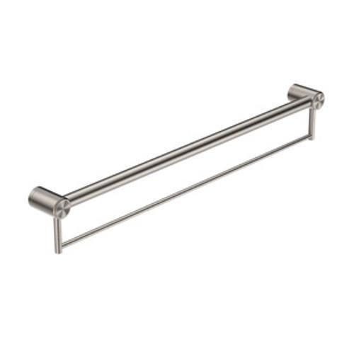 Mecca Care 32mm Grab Rail With Towel Holder 900mm Brushed Nickel - Nero