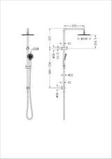 Round Project Twin Shower 4 Star Rating Brushed Gold - Nero