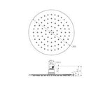 250mm Round Stainless Steel Shower Head 4 Star Rating Brushed Nickel - Nero