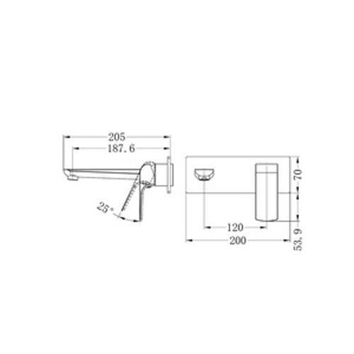 Elgin Wall Basin Mixer Trim Kit Gun Metal Lead Free