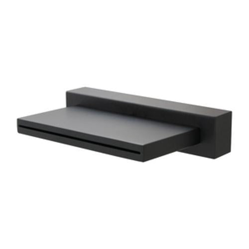 Cubist Waterfall Bath Spout - Aquatica 180mm Wide Matte Black Wall Mounted