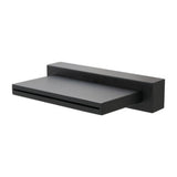 Cubist Waterfall Bath Spout - Aquatica 180mm Wide Matte Black Wall Mounted