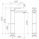 Luna Tower Basin Mixer Chrome Lead Free - Caroma